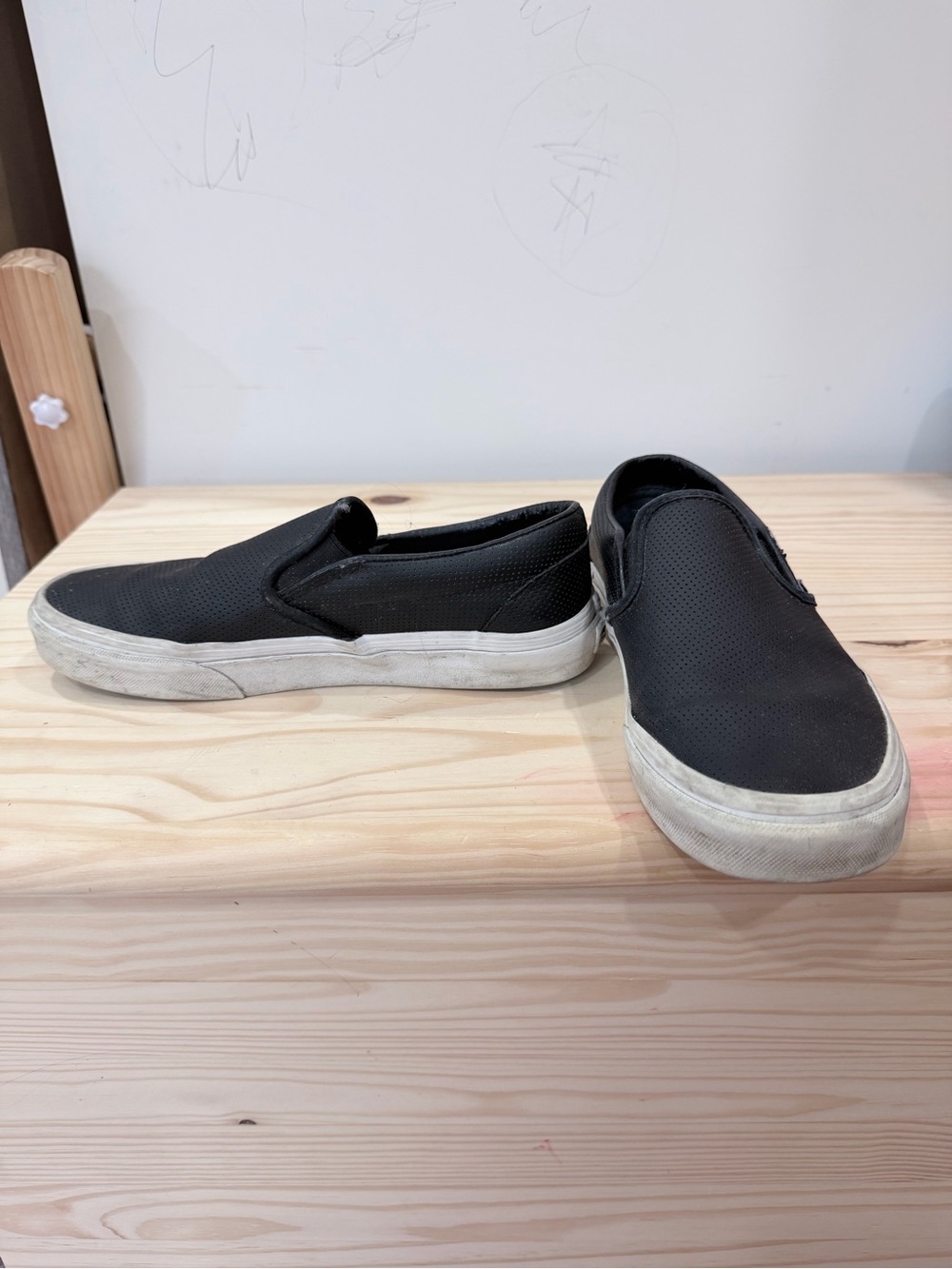Vans Black Perforated Slip-On Sneakers